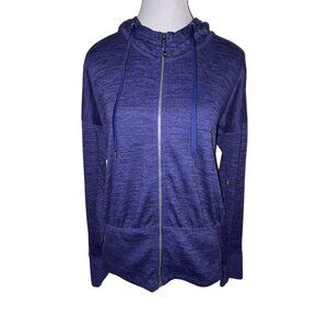 Athleta Batwing & Robin Full-Zip Purple Heather Hoodie Lightweight Activewear Ja